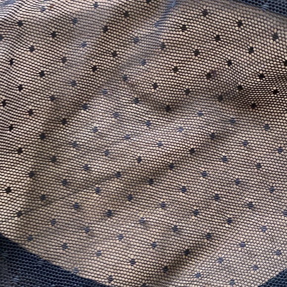 NWOT H&M Mesh Polka Dot Bodysuit long Sleeve with keyhole back - Picture 3 of 7